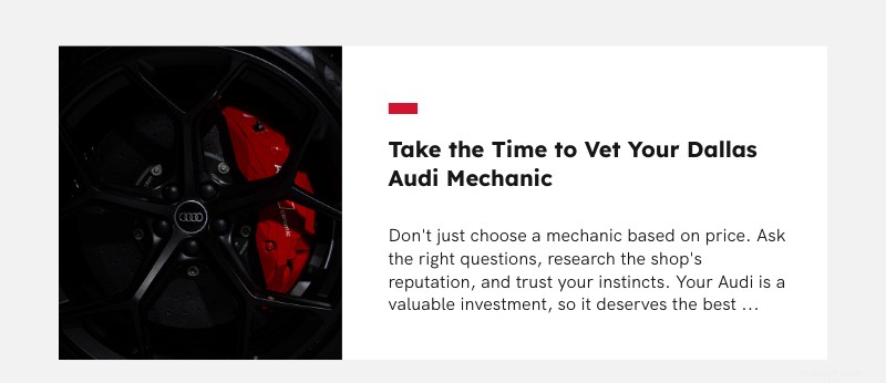 Tìm thợ sửa xe Audi giỏi nhất ở Dallas:12 câu hỏi phải đặt ra để bảo vệ khoản đầu tư của bạn 